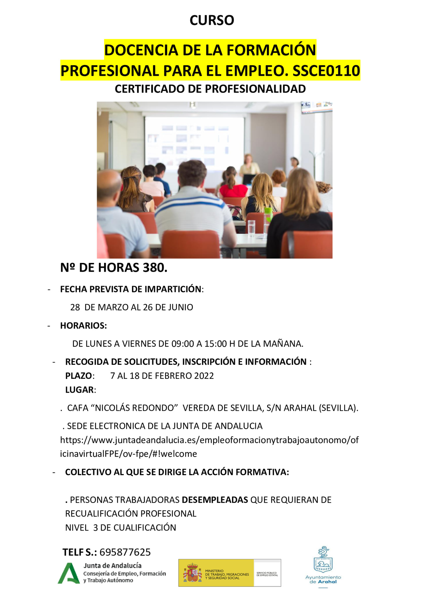 DOCENCIA DE LA FORMACIÓN PROFESIONAL PARA EL EMPLEO