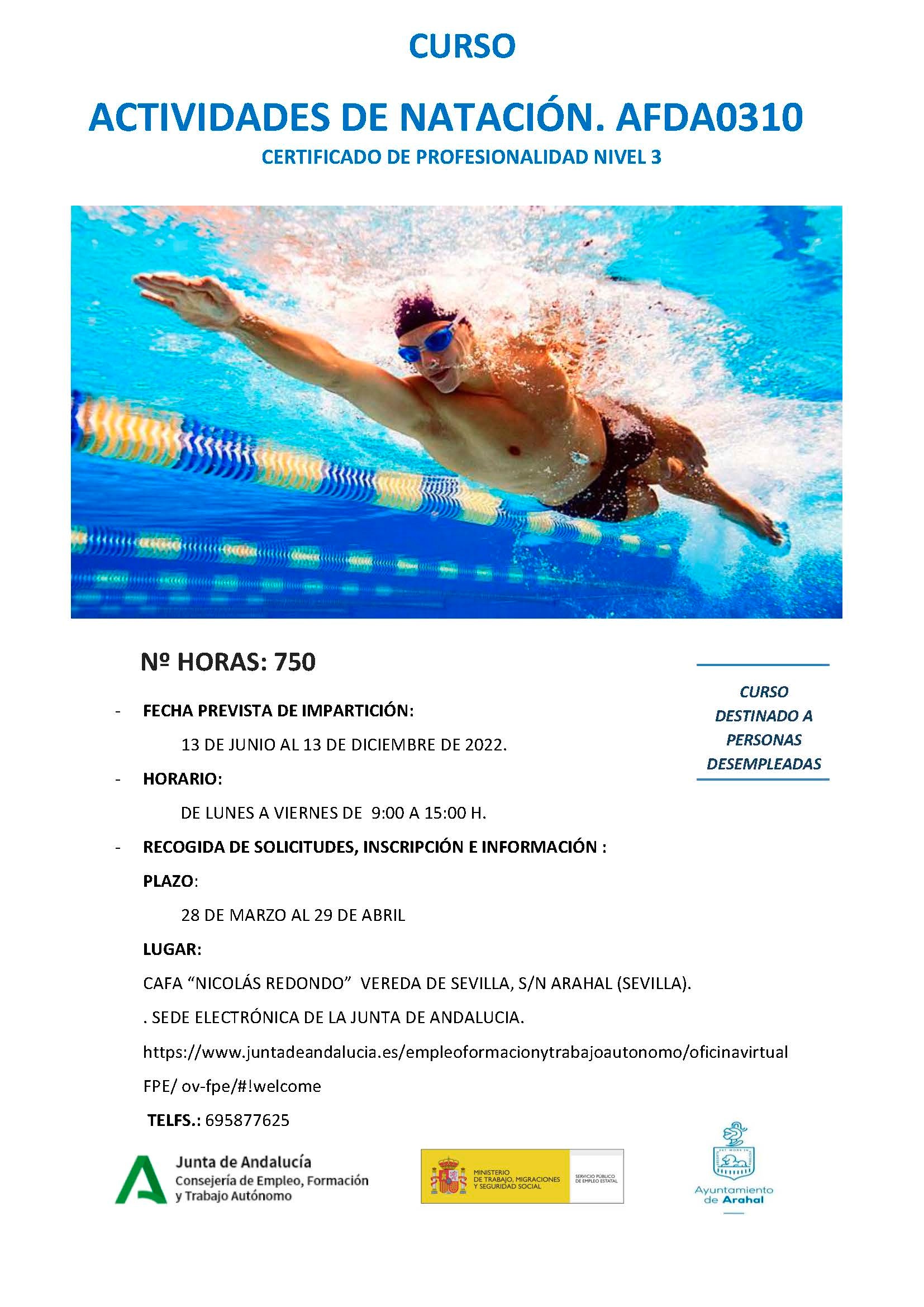 Curso actividades de natación Centro CAFA